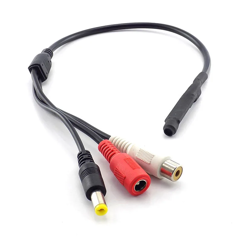 Mini CCTV Audio Microphone Mic For Security Audio camera Sound Monitor Pick Up RCA Power Cable for CCTV Camera DVR C4