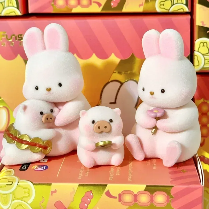 MOMO BUNNY Rich Congratulations Series Blind Box Toys Model Doll Cute Bunny Figures Guess Bag Desktop Ornaments Collection Gift