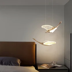 New Single Head Gold pendant lights bedroom bedside LED hanging light Simple Dayan shape indoor decor pendant lamp