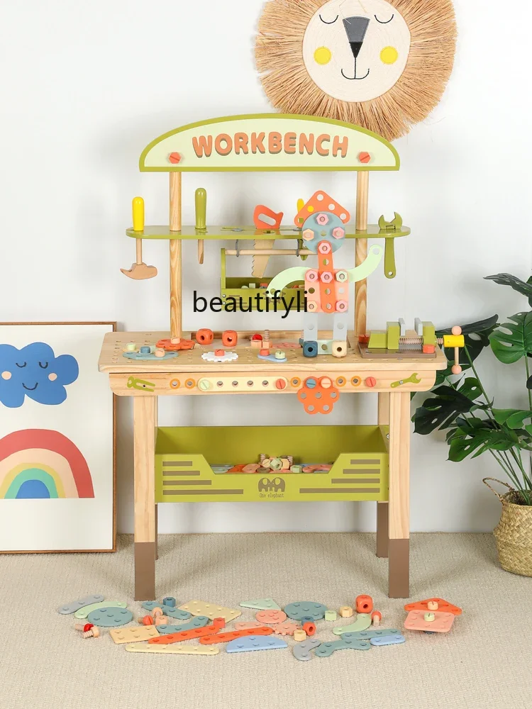 Grande table à outils de réparation pour enfants, ensemble de jouets, table multifonctionnelle pour bébé, garçon de 3 ans et 4 ans