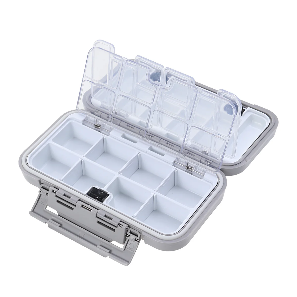 

Lure Waterproof Accessory Box Grey High-Grade Abs Case Silicone Seal Impact Resistant Fishing Hook Storage Transparent Pc