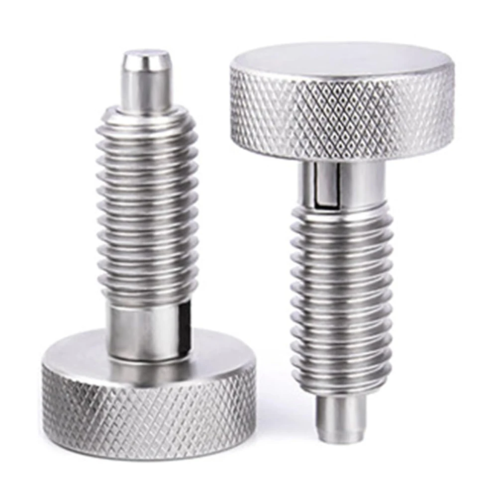 BHBL 2Pcs M8 Stainless Steel Hand Retractable Spring Plungers with Knurled Handle - Quick Release Locking Pin