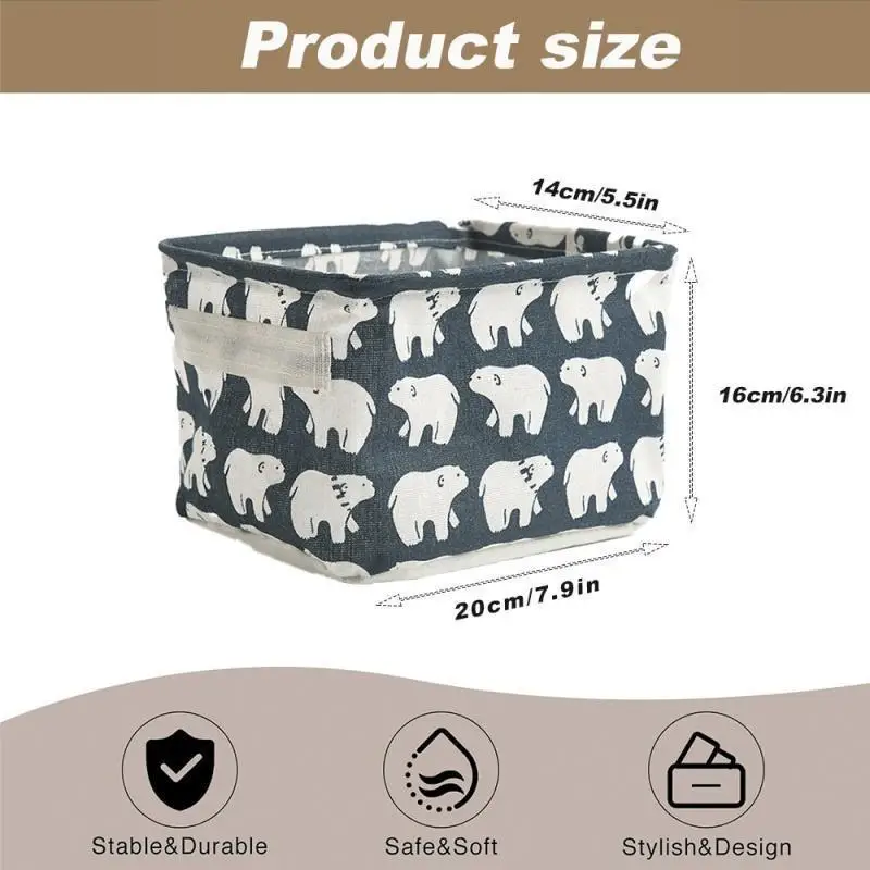 Foldable Storage Basket,6Counts/set Mini Collapsible Fabric Storage Basket with Handle,Home Organizer for Toy,Key,Sundries,Decor