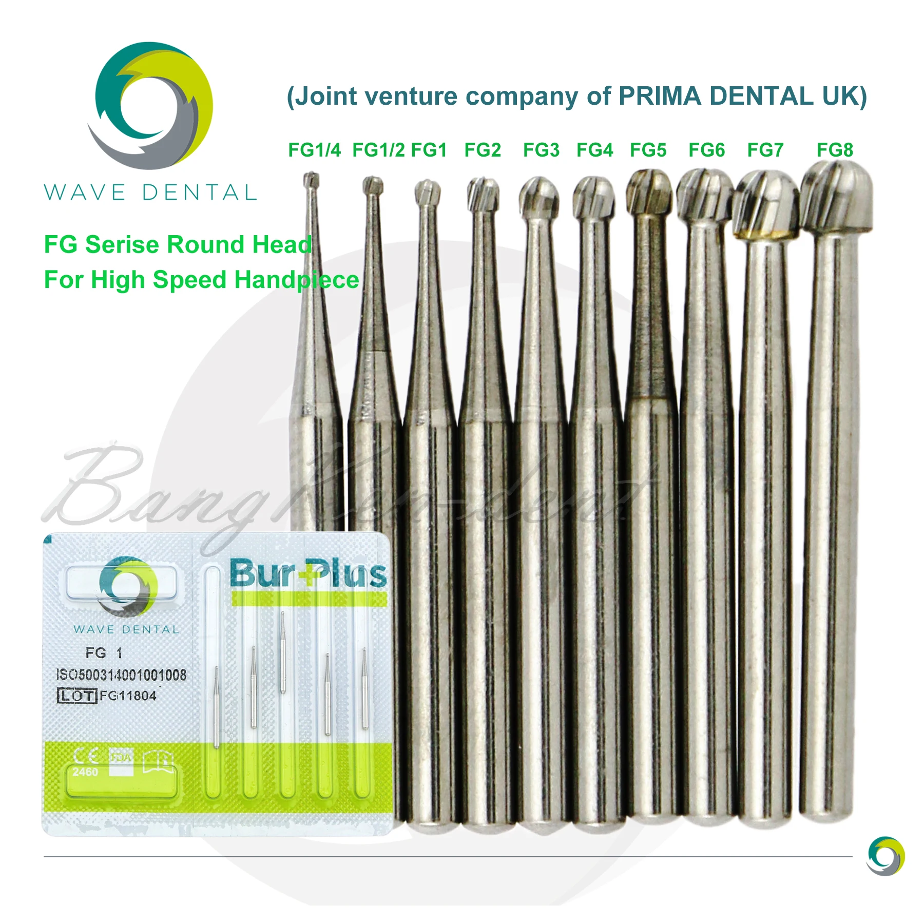 Wave Dental Operative BurPlus wiertło węglikowe wolframowe 1.6mm okrągłe wiertła FG 1/4 1/2 1 2 3 4 5 6 7 8 do rękojeści turbiny o dużej prędkości