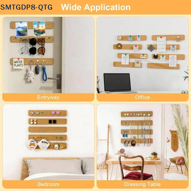 Hot 1pcs Cork Board Strips Self Adhesive Small Cork Board For Wall Desk Home Classroom Office For Paste Notes Photos Schedules
