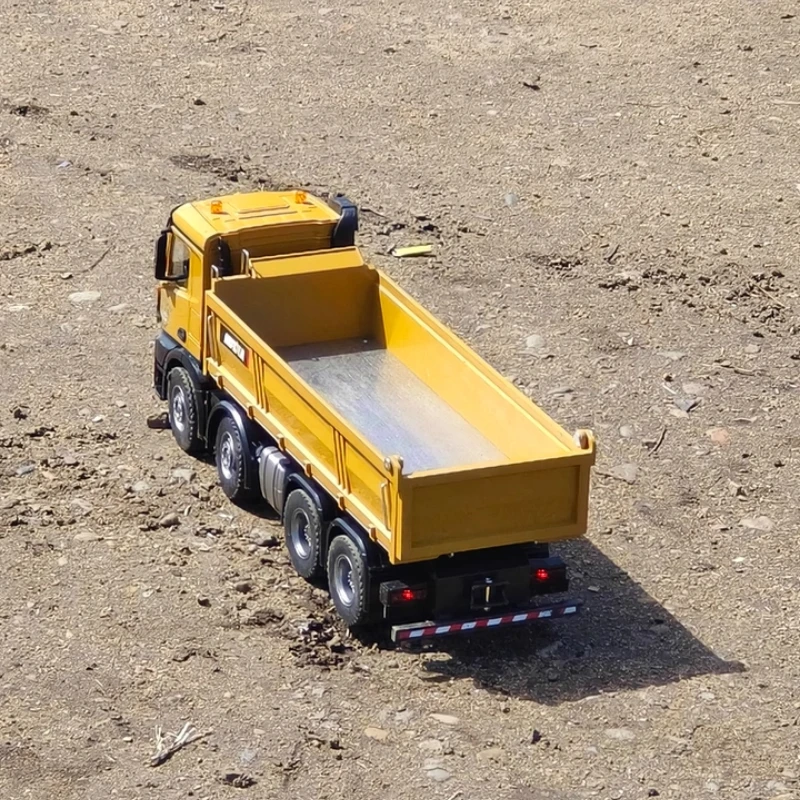 Huina 1:14 grande 12 canais 4wd brinquedo de construção de controle remoto escavadeira caminhão basculante meninos adultos presentes de natal