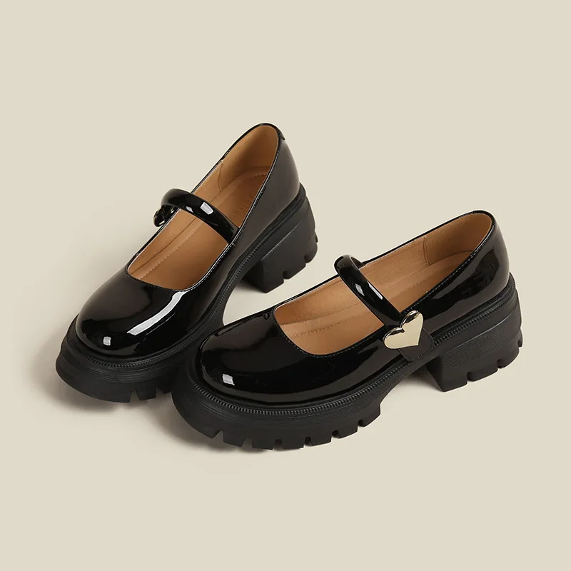 Mary Jane Shoes Thick-soled Cowhide Lather Shoes Women Retro Lolita Shoes Japanese jk Uniform Original Girl College Style