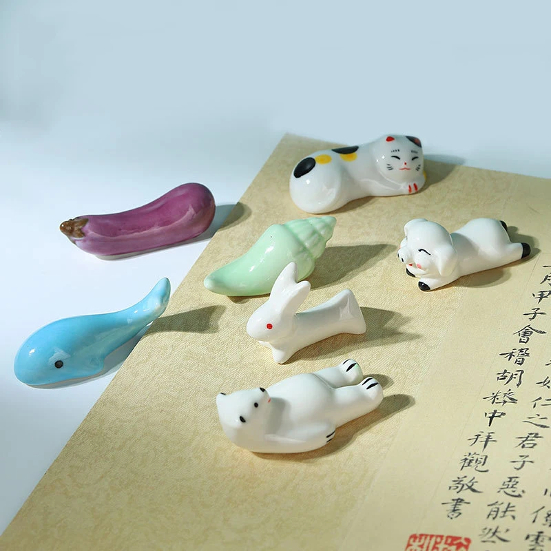 

Cute Animal Ceramic Paint Brush Pen Holder Writing Brush Holder Pen Holder Home Ornaments Ceramics Chopstick Holder Ornament
