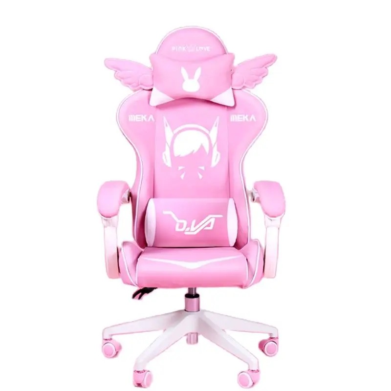 Pink cartoon cartoon girl silla gamer 360° swivel lift adjustment office chair professional live gaming chair