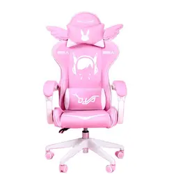 Silla Gamer 360 de la muchacha de dibujos animados de Pink ° Silla de oficina con ajuste de elevación giratoria Silla de juegos profesional en vivo