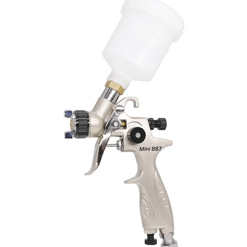 0.8mm HVLP 887 125ml Cup Mini Spray Paint Gun  H887 Automotive Detail Refinish air Pneumatic Car Auto Paint Painting Spray Gun