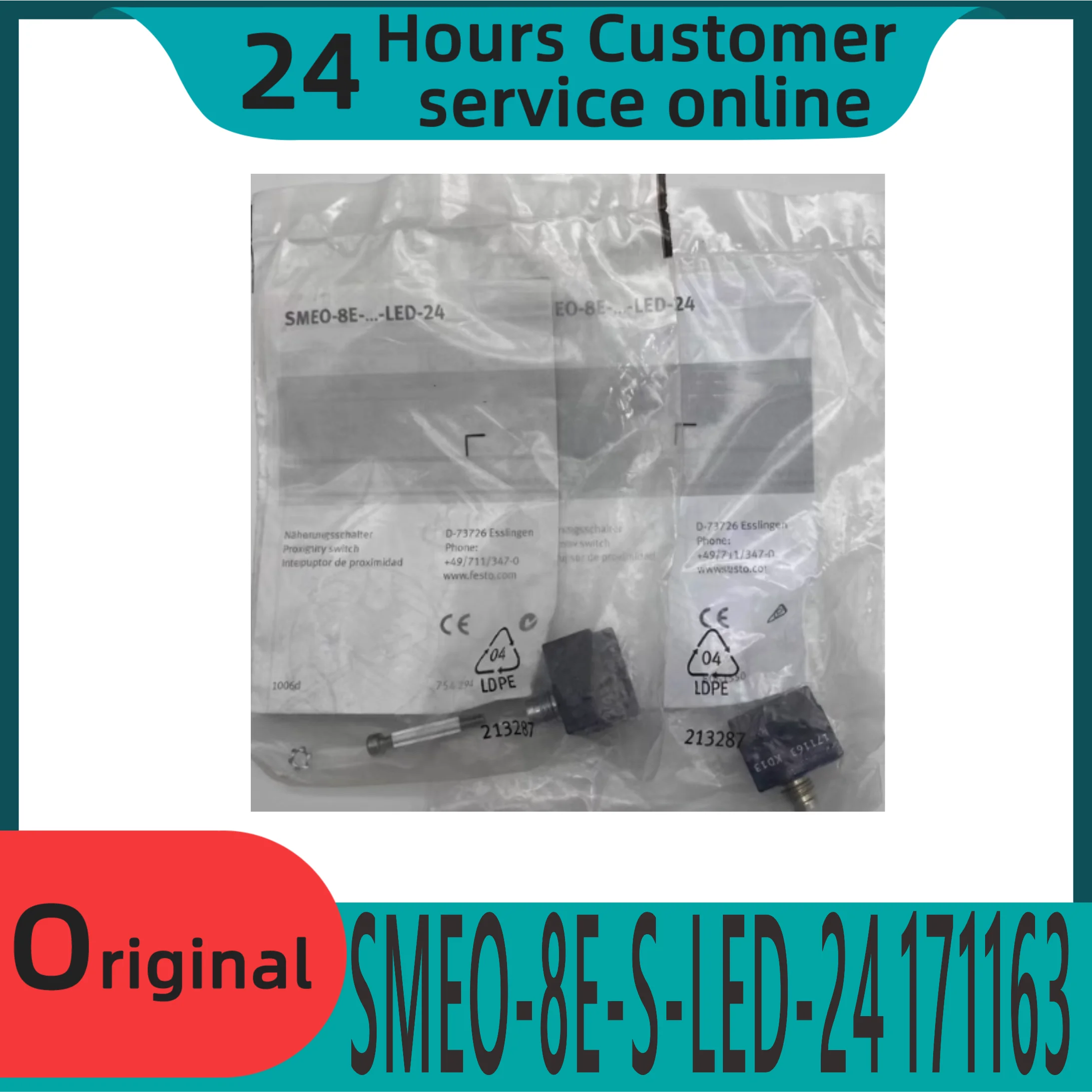 

New original tongue spring normally open sensor proximity switch SMEO-8E-S-LED-24 171163