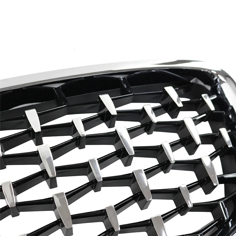 

For BMW 5 Series GT F07 Hatchback 2010-2017 Car Silver Diamond Meteor Style Front Grille