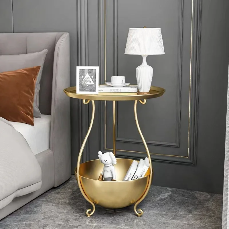 Light luxury bedside table simple modern bedroom storage rack Mini small bedside cabinet storage Nordic side table