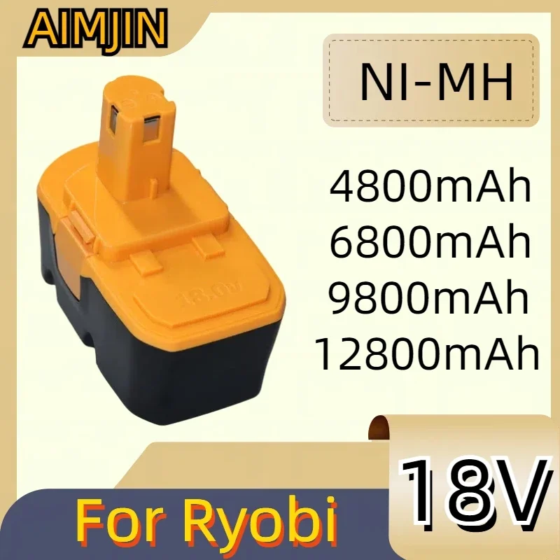 

18V 4800mAh/6800mAh/9800mAh/12800mAh for Ryobi P100 Replacement Battery P101 ABP1801 ABP1803 BPP1820 Cordless Power Tools