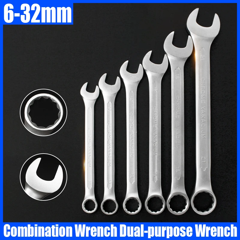 

1PCS 6mm-32mm Combination Wrench Dual-purpose Wrench Labor-saving Anti Slip Metric Universal Spanner For Car Repair Hand Tool