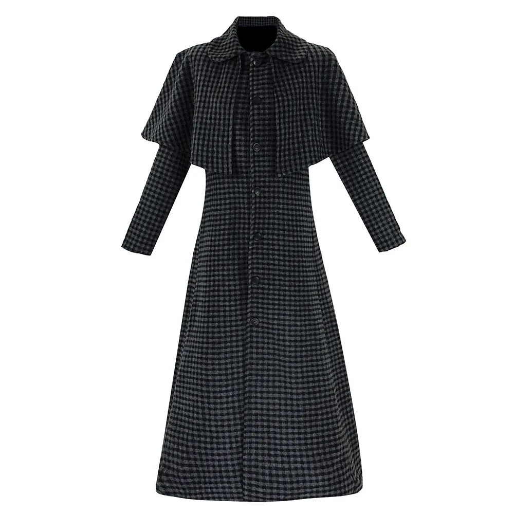 New TV Serise Wednesday 2 Cosplay Coat Costume Wednesday Addams Woolen Trench Overcoat Uniform Windbreaker Halloween Clothes