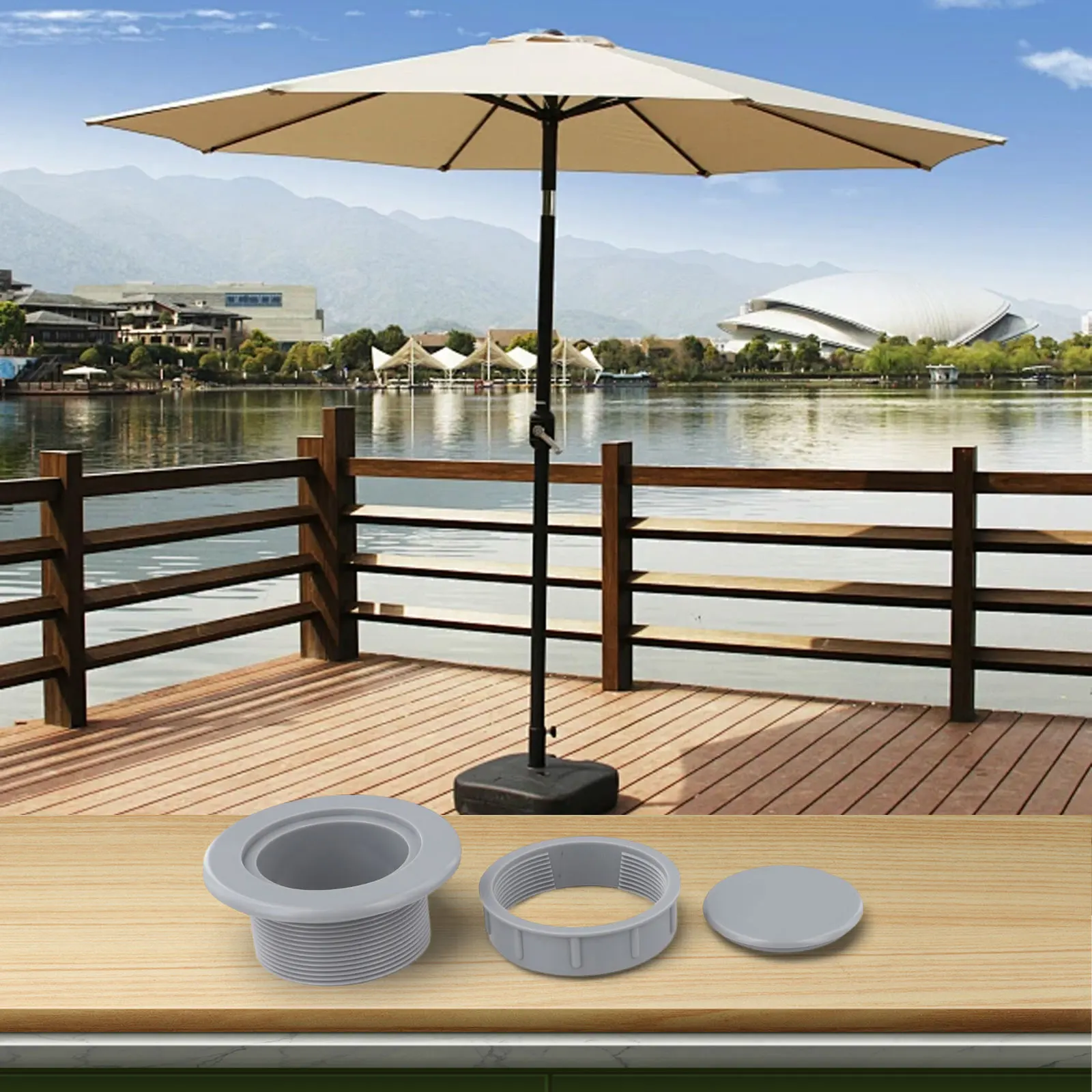 

Umbrella Hole Ring Patio Umbrella Hole Cover Patio Setup Outdoor Dining Umbrella Pole Friction Protection Recyclable Materials