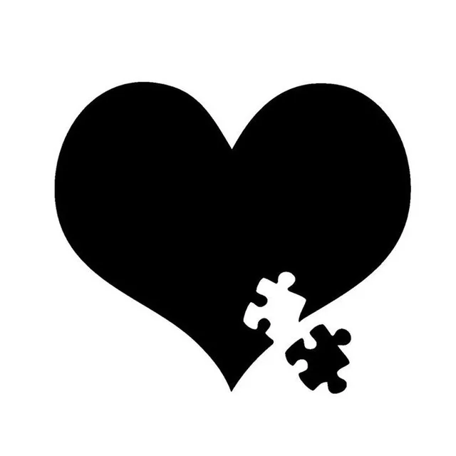 

10.5*12CM Autism Awareness Heart Puzzle 4" Fun Car Sticker Decals Motorcycle Stickers Car Styling