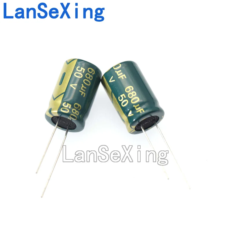 Capacitor eletrolítico de alumínio, Capacitor eletrolítico de longa vida, Volume 13x20 mm680uf 50V, Inserção direta