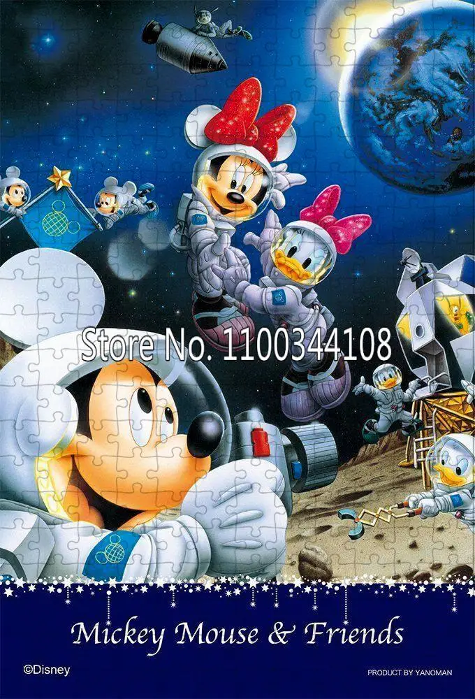 Disney Mickey Mouse & Friends Puzzle Cartoon Characters Minnie Daisy Jigsaw Puzzles for Children Creative Educational Toys Gifts