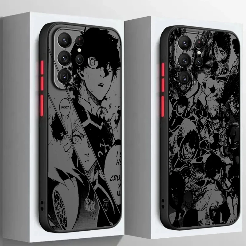

BLUE LOCK Anime Cute Art Frosted Translucent For Samsung Note 20 A35 A03 A54 A31 A22 A34 A14 A24 A04 A55 5G Back Phone Case