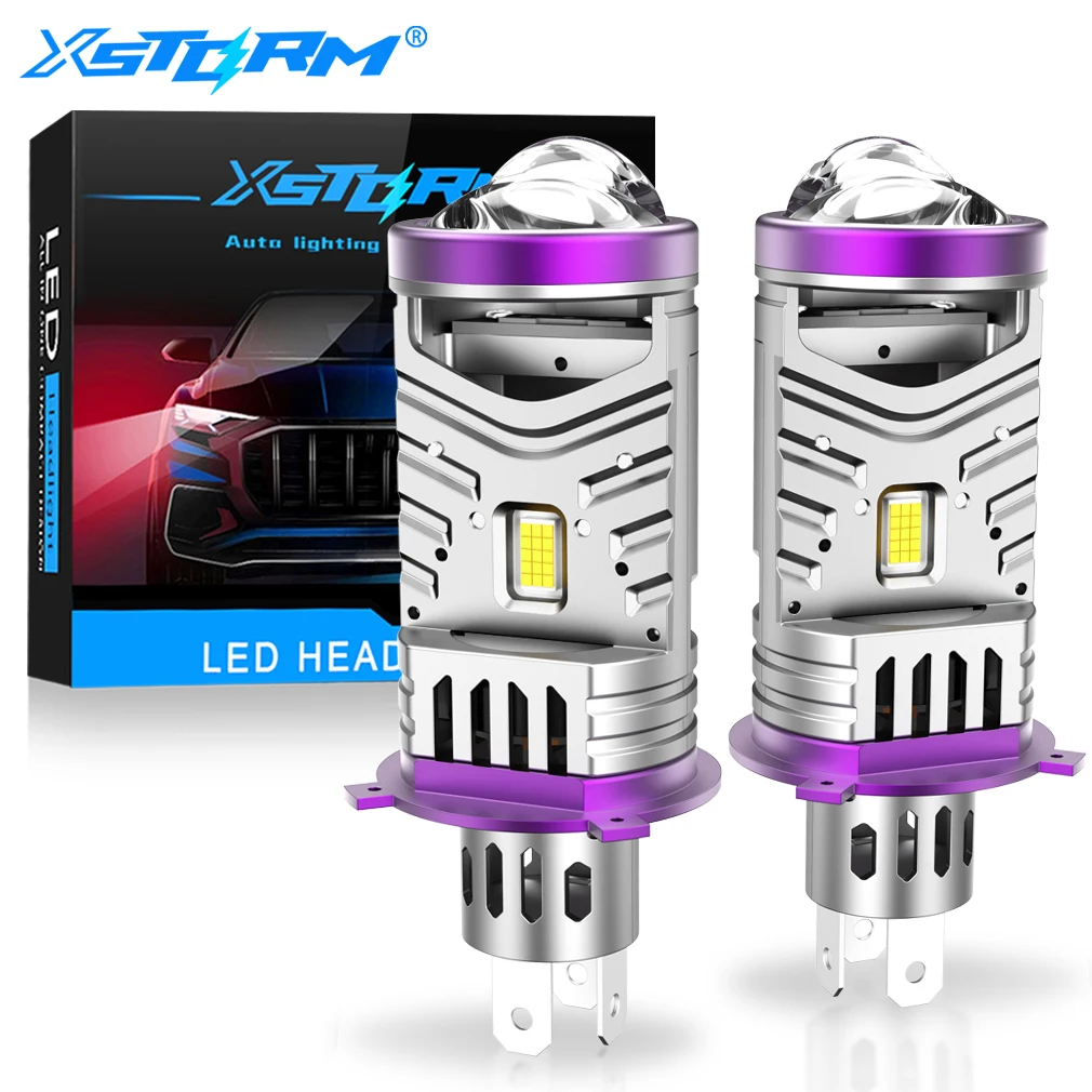 2PCS H4 LED Projector Lens Headlights 100W 20000LM Car Lights 9005 9006 LED Lights Canbus NO ERROR Motorcycle Headlight 6500K