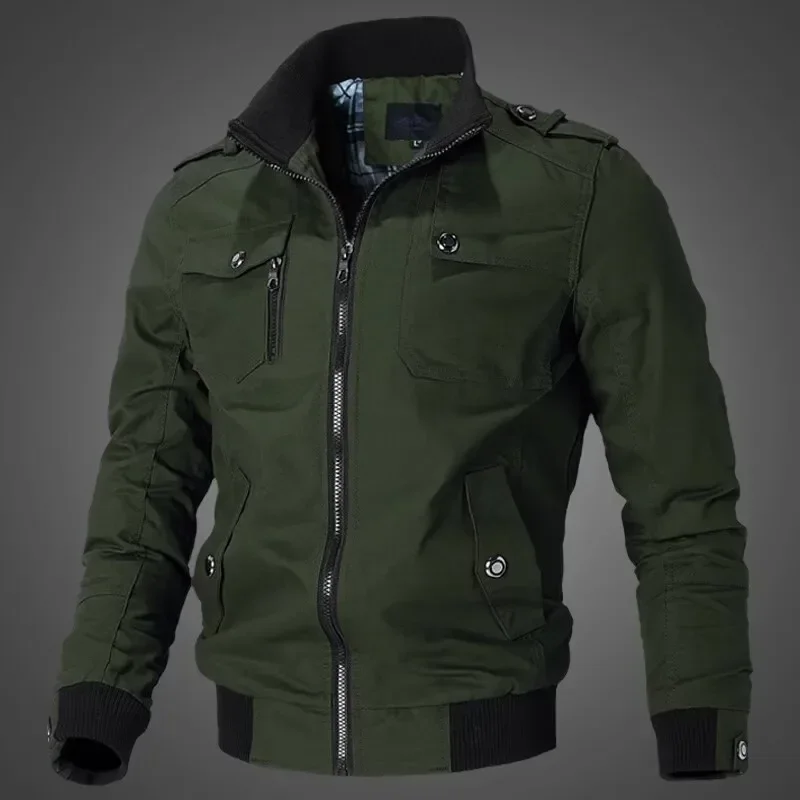 Jaqueta de quebra-vento masculina, casacos militares de beisebol, outwear masculino, jaquetas bomber cargo, roupas casuais, outono