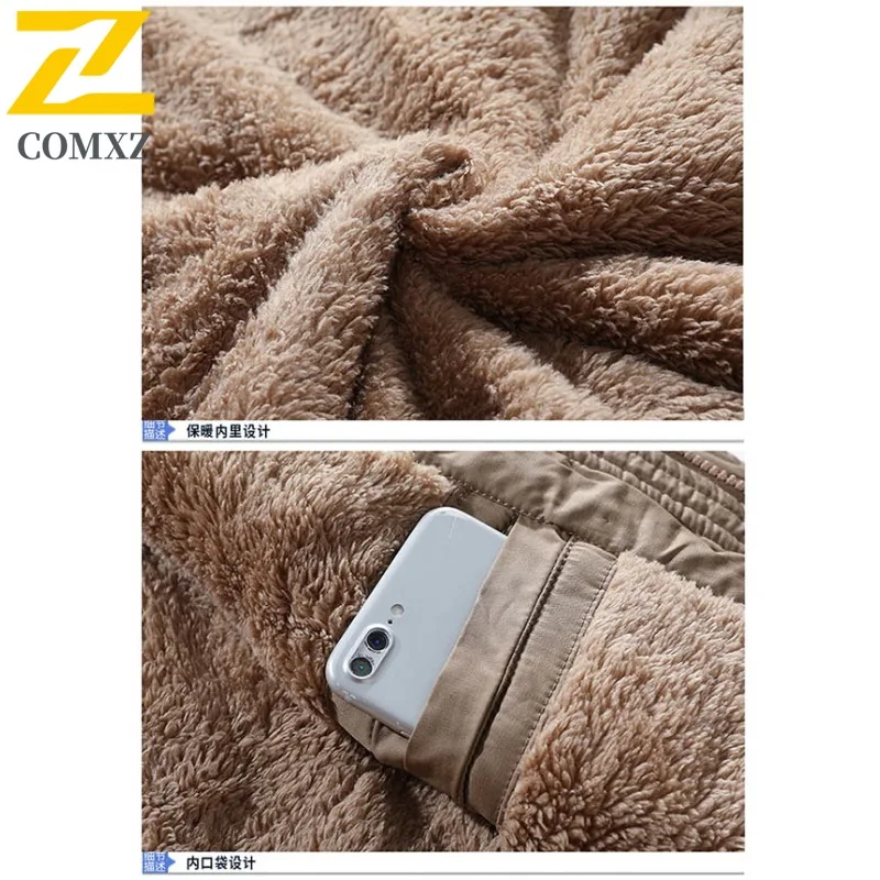 COMXZ الرجال في الهواء الطلق تكتيك مقنعين سترة الشتاء النمط الأمريكي الصوف الحراري معطف مبطّن بالقطن مقاوم للماء يندبروف الشارع الشهير