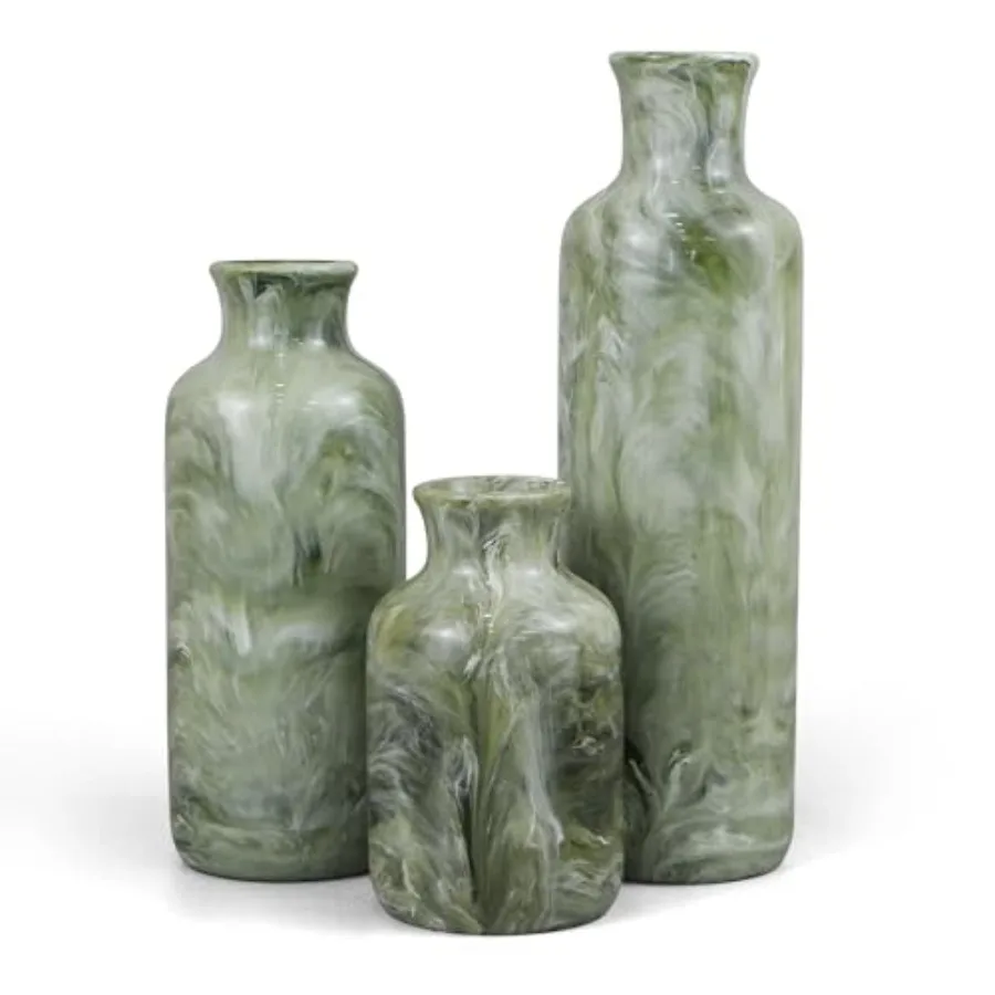 

Resin 3 Pcs Vase Set, Farmhouse Decor, Home Decorative Vase, Vases for Your Kitchen, Bedroom, Office, Living Room, Bathroom, an