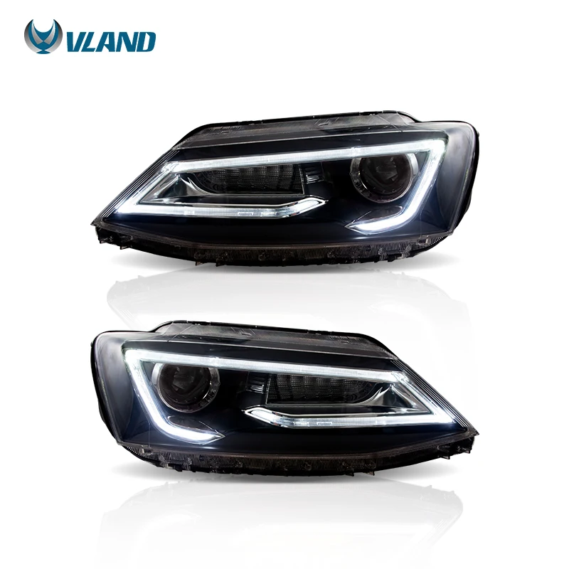 VLAND Wholesales LED Headlights Head Light 2012-UP Sequential Car Headlamp For VOLKSWAGEN JETTA/SAGITAR