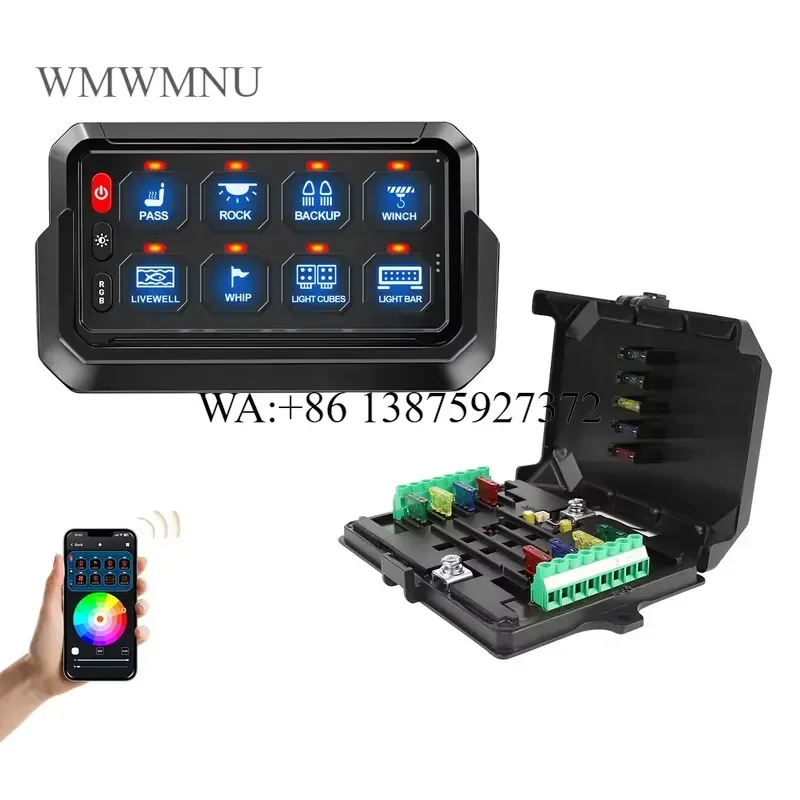 Wmwmnu Easy Install RGB Backlight 12-24V for ATV UTV RV Truck Boat Wireless 6 8 12 Gang Rocker Switch Panel on Sale