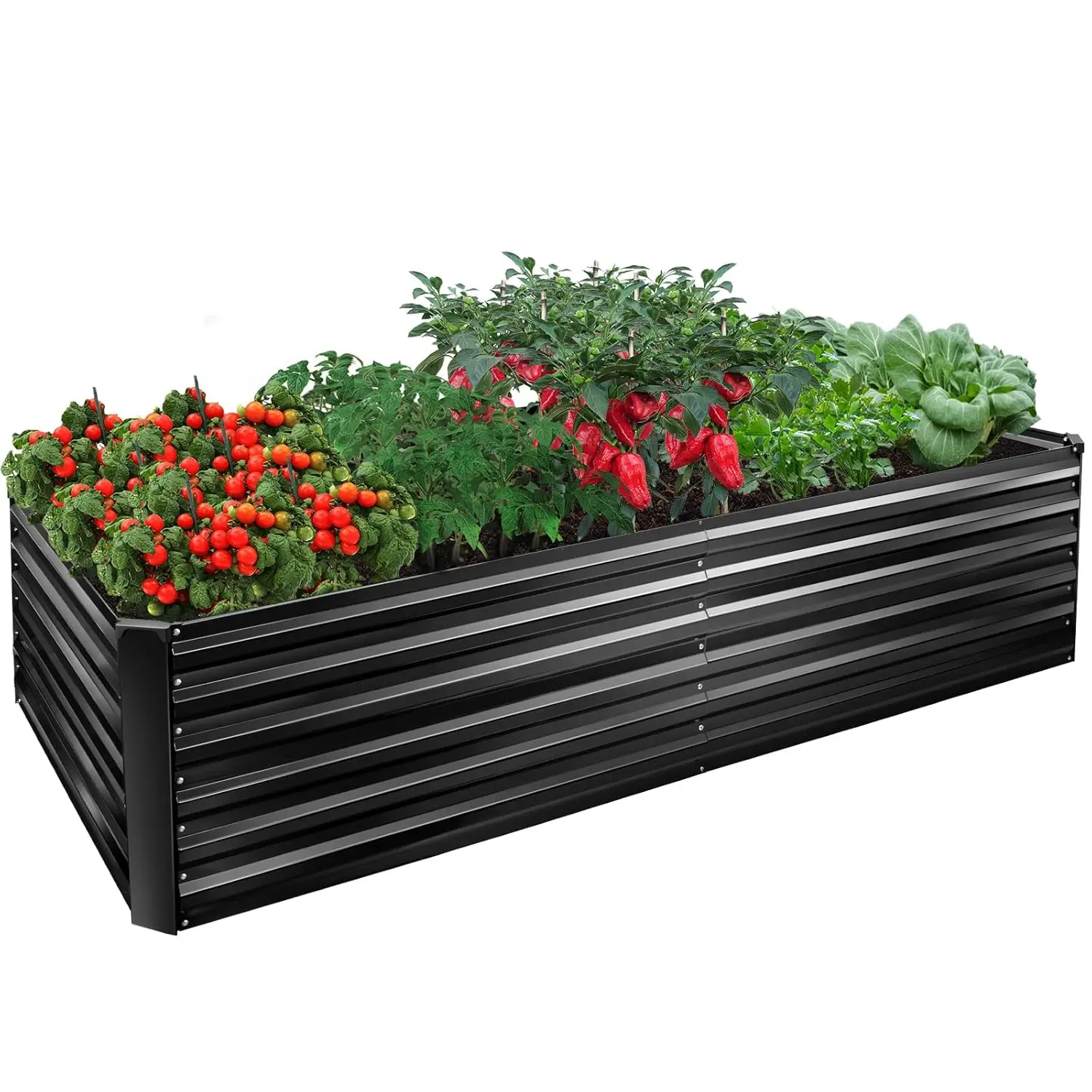 

8x4x2ft Galvanized Metal Raised Garden Bed Kit Outdoor Large Planter for Flowers Vegetables Herbs, Customized