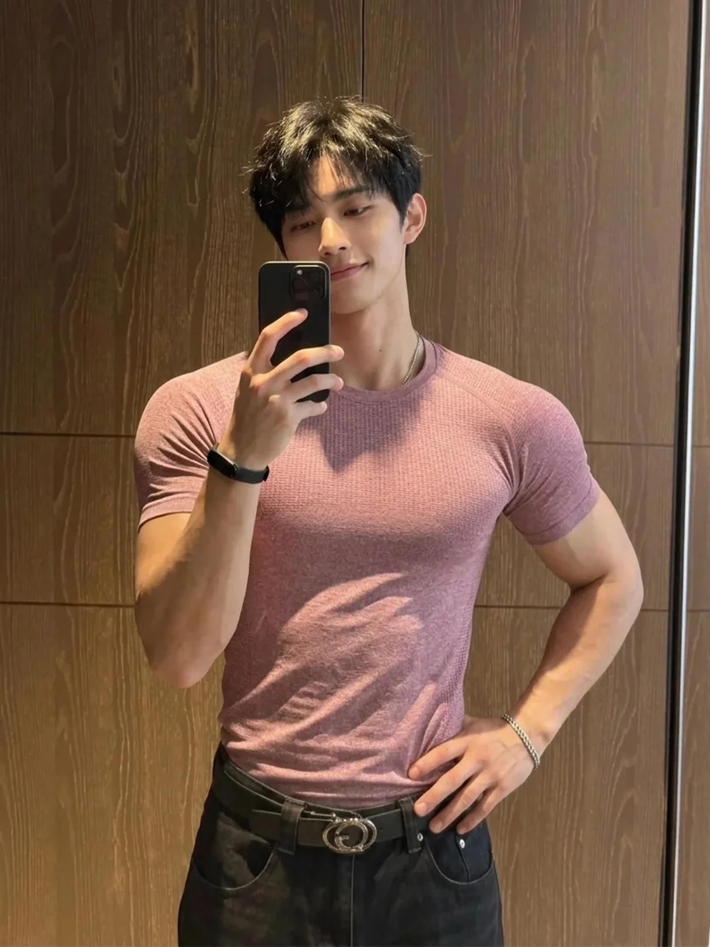 American Style Seamless Fitness T-Shirt Men's Short Sleeve Quick Dry Muscle Show Half Sleeve Elastic Slimming Summer Training...