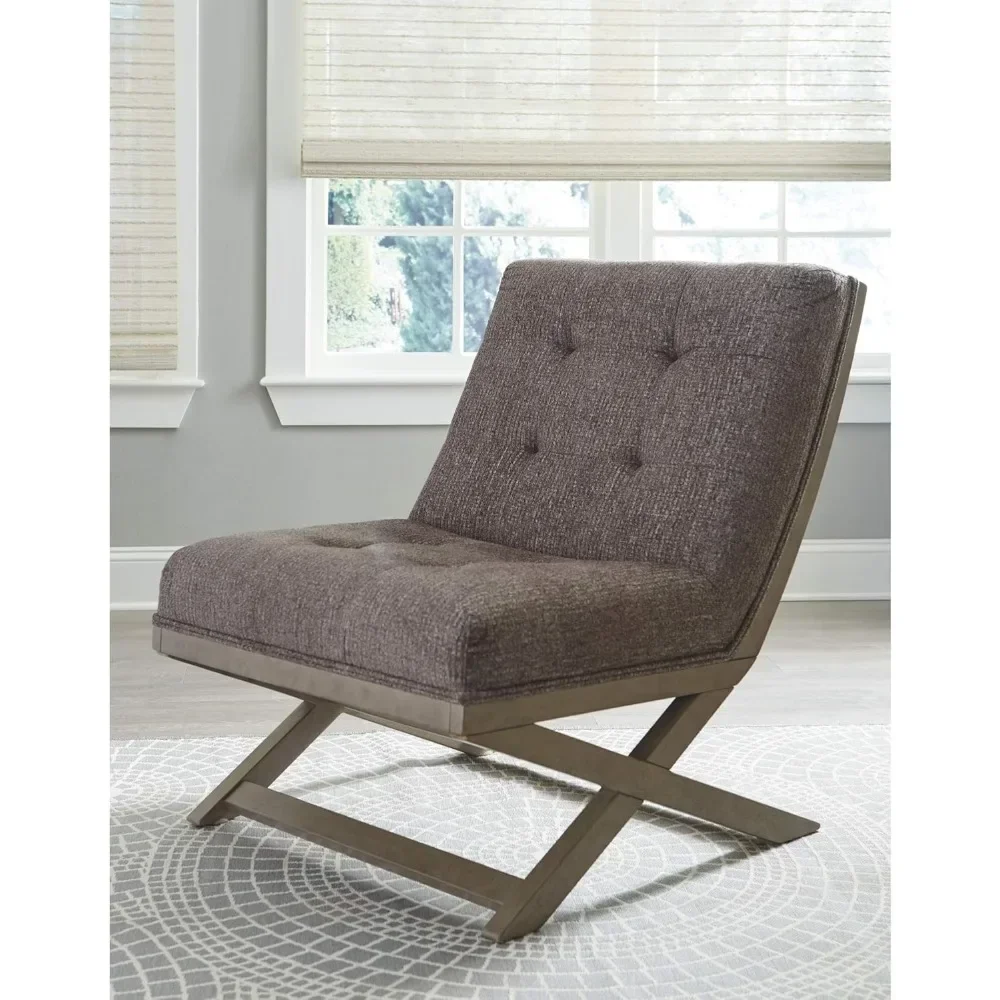 Coastal Tufted Accent Chair, Relax on foam cushions wrapped in a polyester blend upholstery, CHIC DETAILS, Grayish Brown