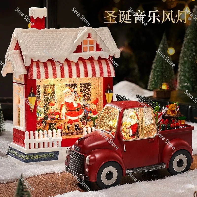 Christmas gift ornament night light music box ornament children new creative gift box
