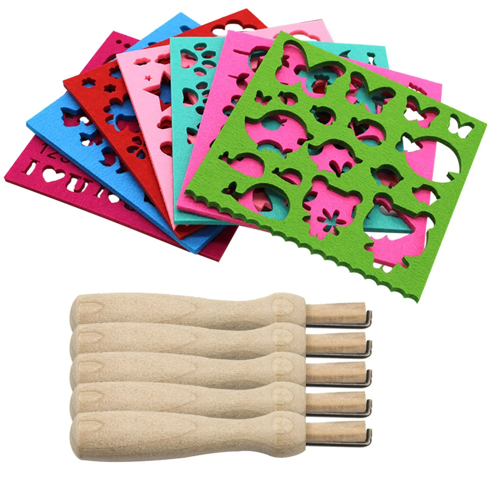 

1 set Wool Felt Mold Kits High Quality Materials Beginners DIY Crafts Tools Felting Needle Templates Colorful Supplies Easy Use