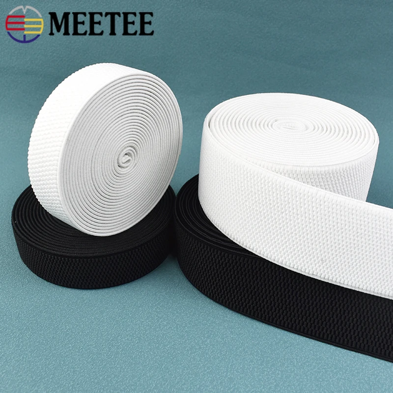 

2-5M Meetee Sewing Rubber Bands 25-100mm Elastic Band for Stitching Waistband Sport Garment Belt Stretch Tapes DIY Accessories