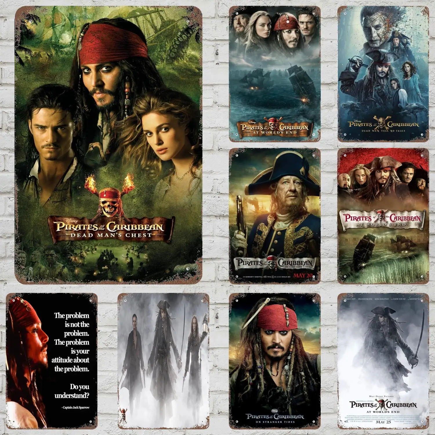 

MINISO Pirates of the Caribbean Vintage Metal Tin Signs Posters Decor Retro Metal Plaque Wall Art Decor for Garage Bar