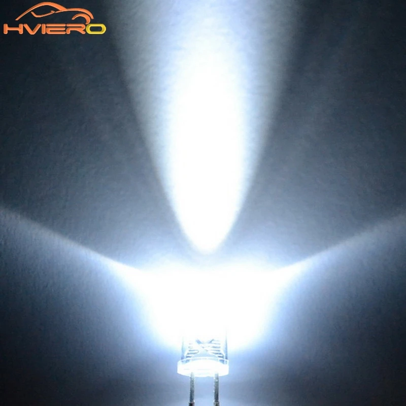 1000szt F5 5mm Okrągły Biały Czerwony Zielony Niebieski Żółty Woda Przezroczysty Led Super Jasne Diody elektroluminescencyjne 6000-6500k Żarówka