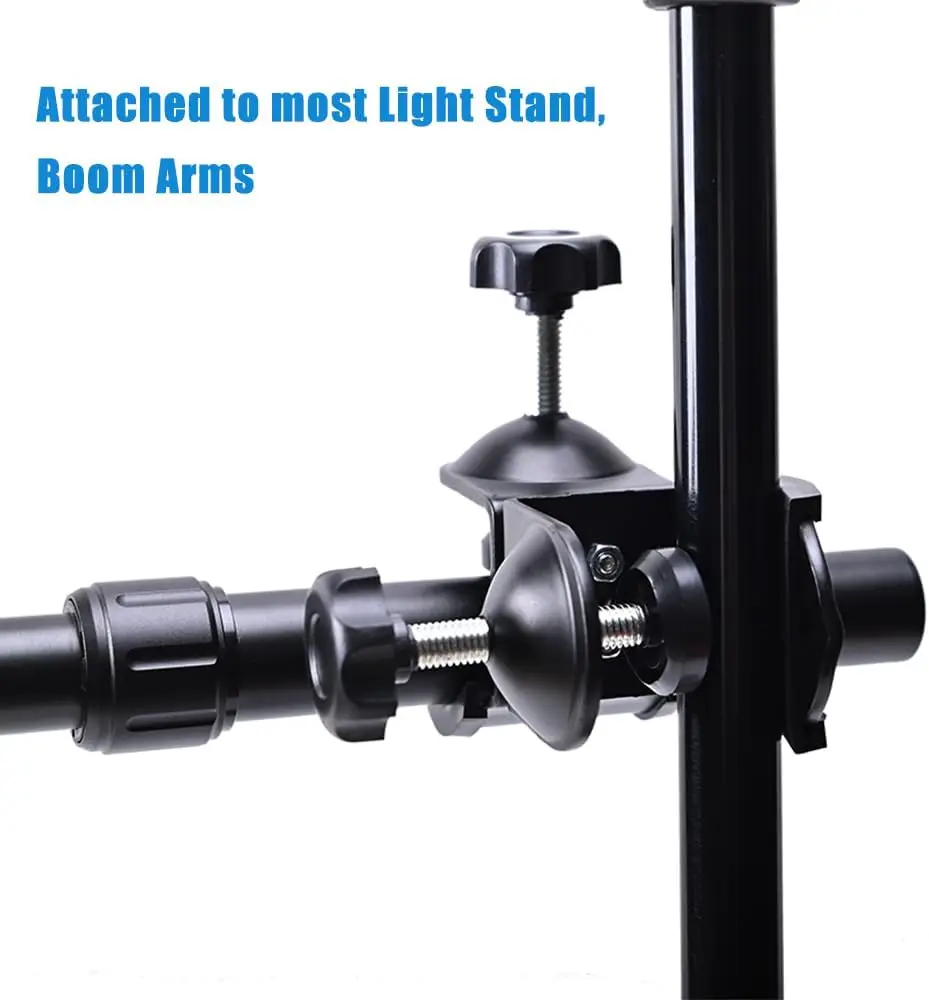 Metal C Clamp Heavy Duty Dual U Shaped Clip Bracket Mount for Photo Studio Light Stand Boom Arm,2 Pieces