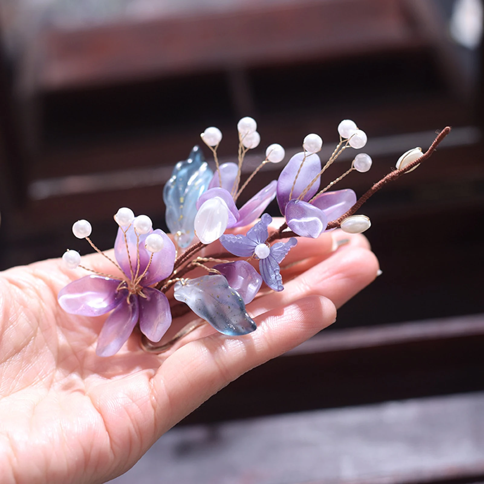Jepit Rambut Retro Bunga Ungu - Hanbok Hair Pin ulasan dan harga