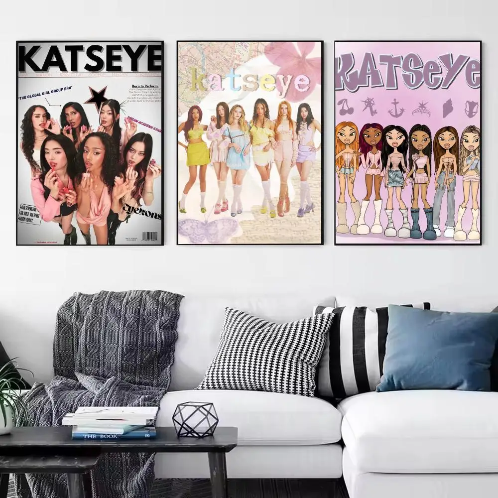 Pop Girl Group K-KATSEYE Poster Modern Minimalist Wall Art Prints for Home Decor Interior Bedroom Living Room - view 3