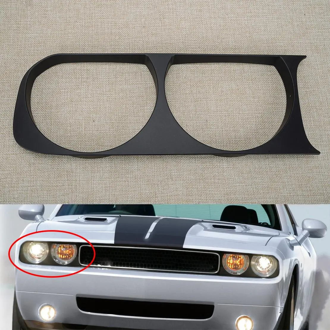 68051526AA Front Right Headlight Lamp Bezel Frame Trim Fit for Dodge Challenger 2014 2013 2012 2011 2010 2009 2008