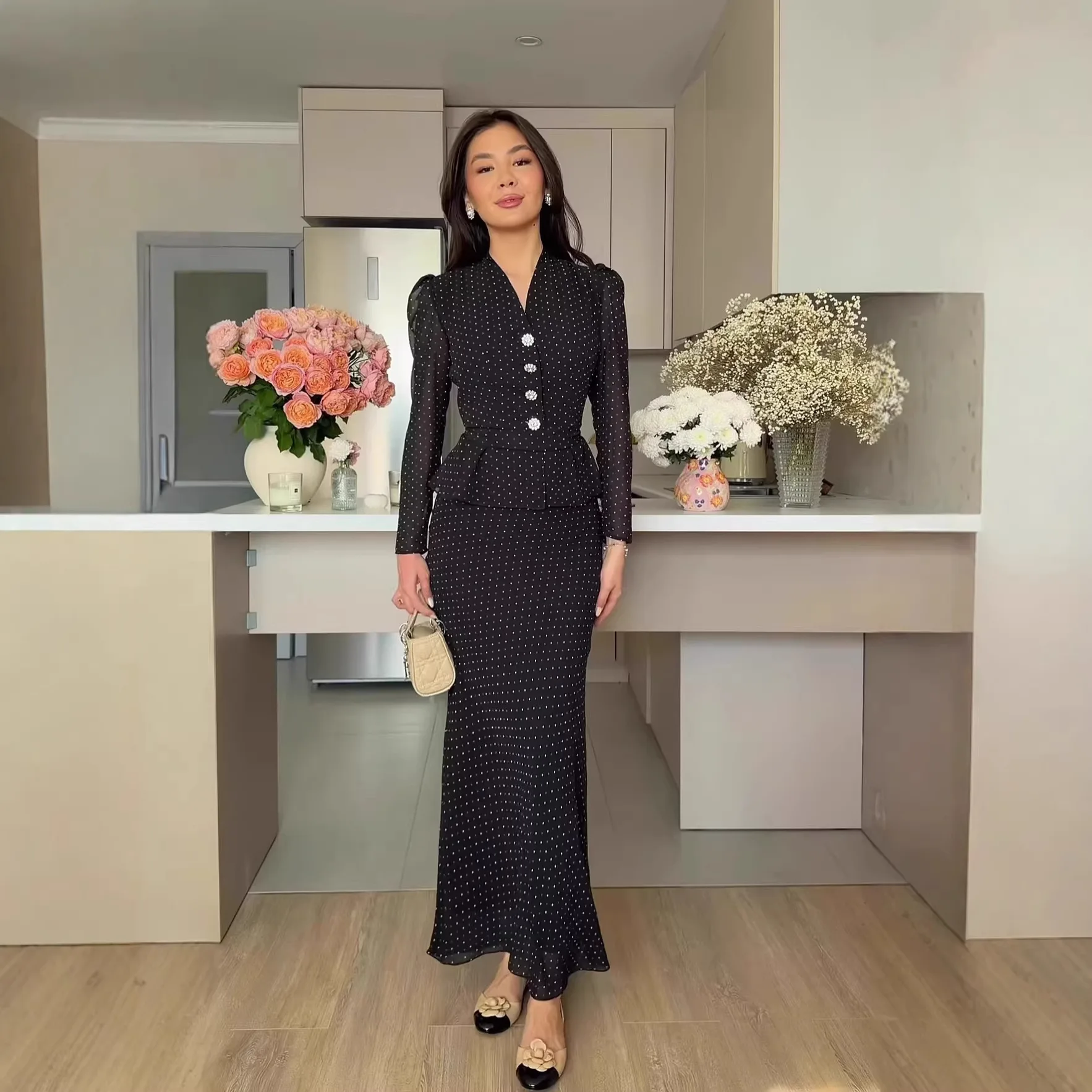 Nuevo Vestido Largo Elegante Estilo Francés para Fiesta, Primavera 2026, Vestido Largo Musulmán, Abaya, Ramadán, Dubái, Lujo Islámico