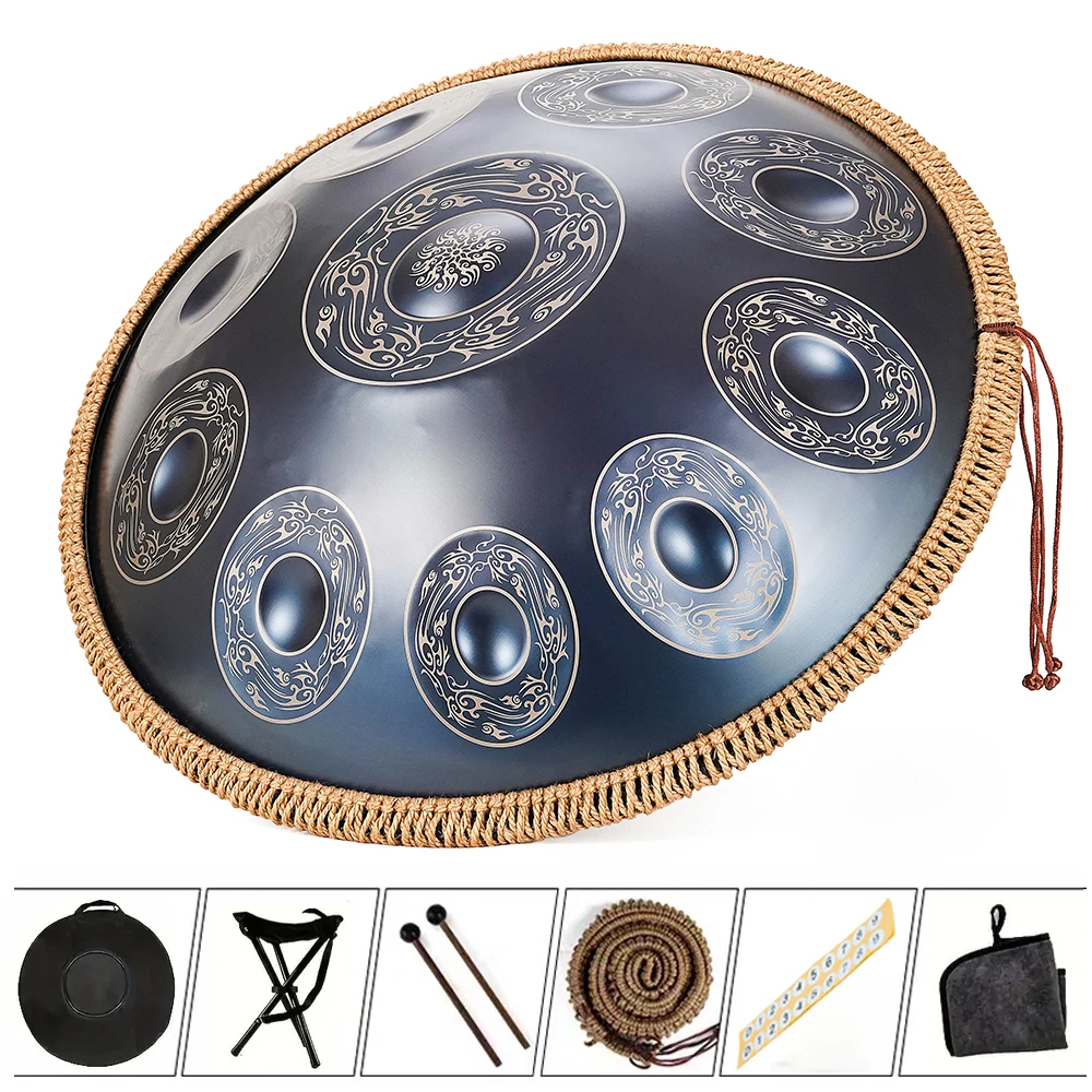 9/10/12 notes 432Hz handpan drum D minor 22 inch tambor meditation instrument yoga music drum beginner steel tongue drum gift