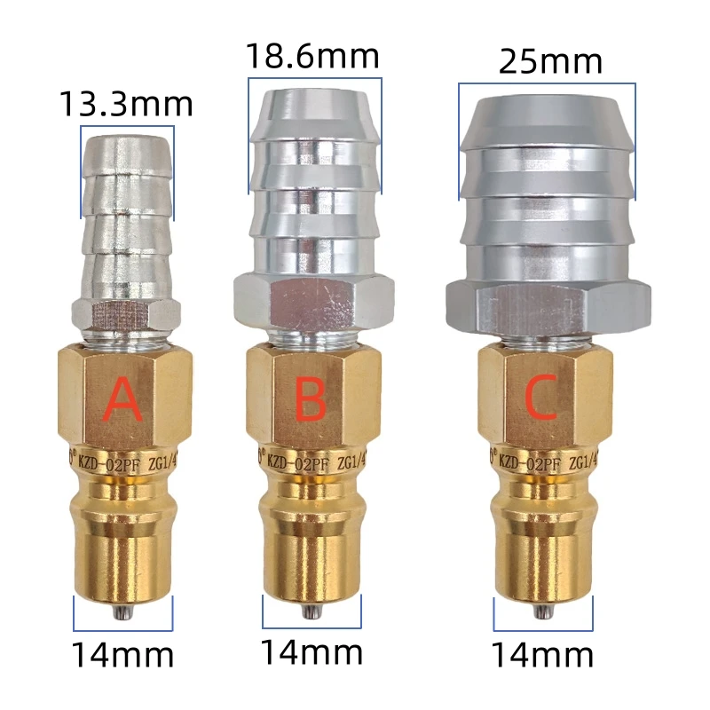 ZG1/4 adapter KZD brass hydraulic mold high-pressure double self-sealing open/close water air pipe helium detection plug 1PCS