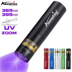 Zoom 3W 395/365nm UV Flashlight USB Rechargeable Torch Pets Urine Cat Tinea Money Ore Scorpion Invisible Ink Marker Check Light