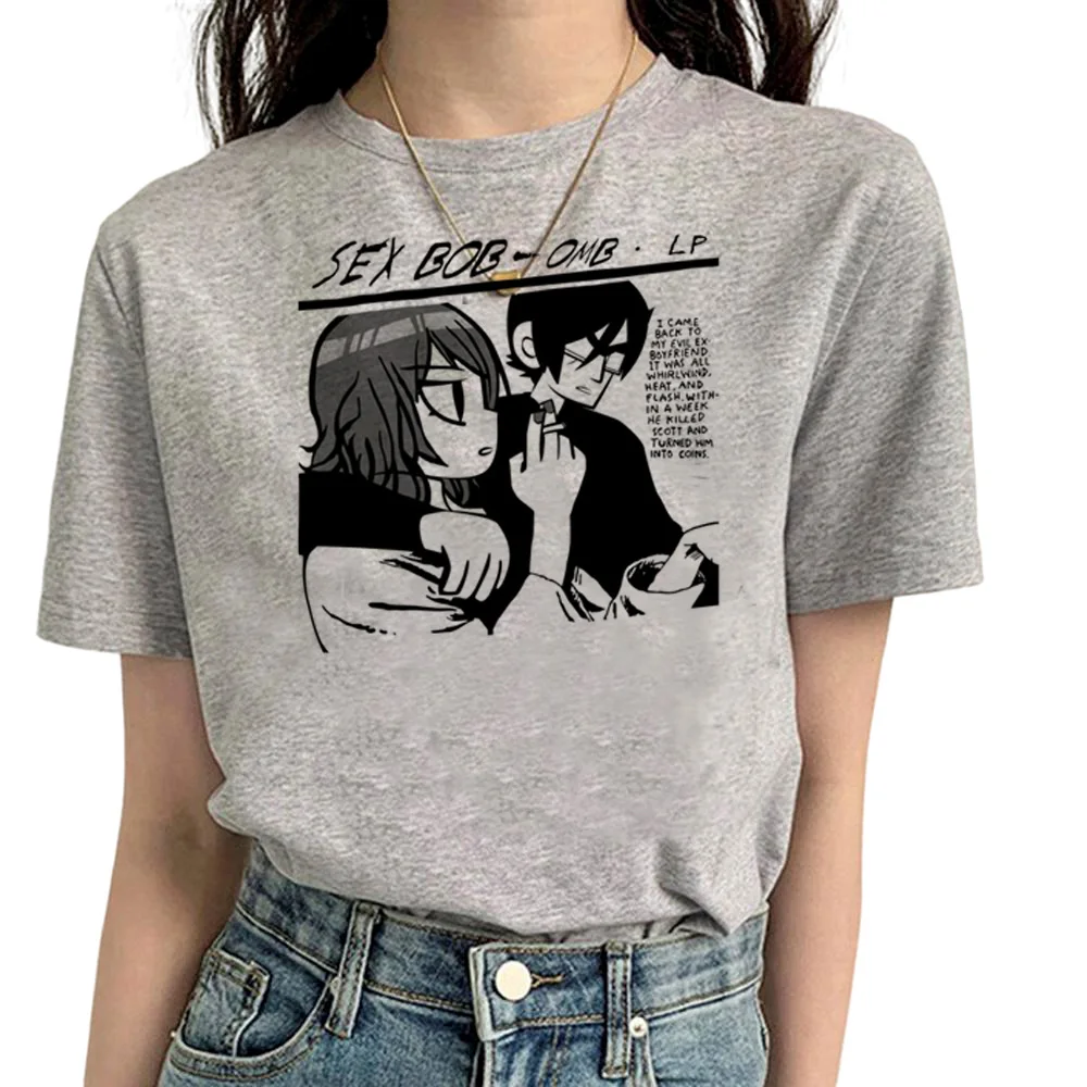 Scott Pilgrim t-shirts women Y2K streetwear Japanese t shirt female manga clothes