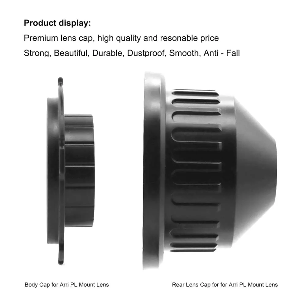 LinGo Front Body Cap +Rear Lens Cap Anti Dust Cover for Arri for Zeiss for Angenieux for Cooke for Fujiron PL Mount Lens